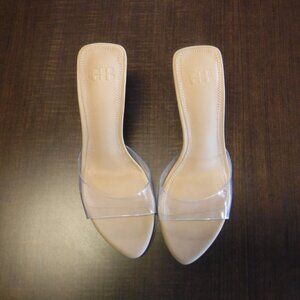 GB Gianni Bini Clear Sandal Heels NWT $100 Size 7.5